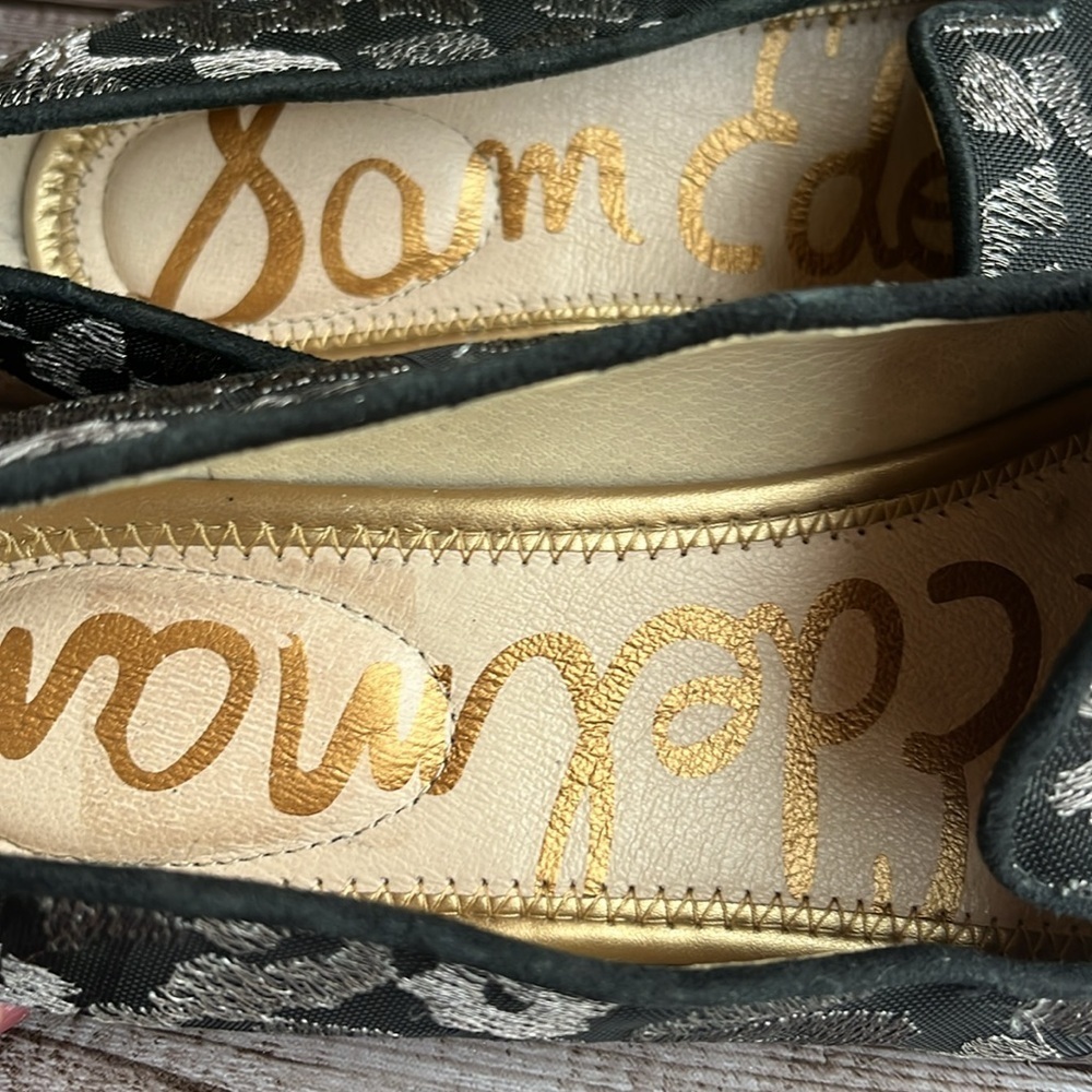 Sam Edelman Black and Gray Patterned Pointed toe Loafers size 7.5 - Picture 10 of 13